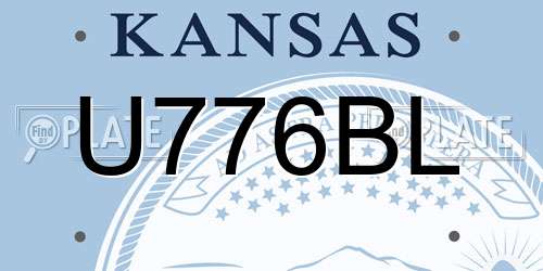 U776BL Kansas License Plate