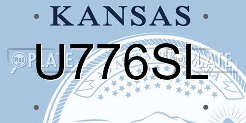 U776SL Kansas License Plate