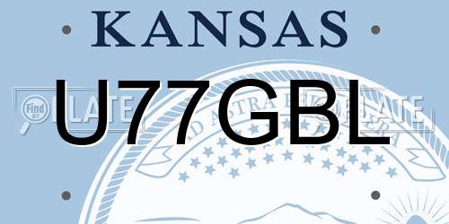 U77GBL Kansas License Plate