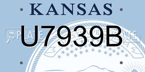 U7939B Kansas License Plate