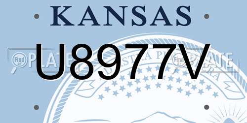 U8977V Kansas License Plate