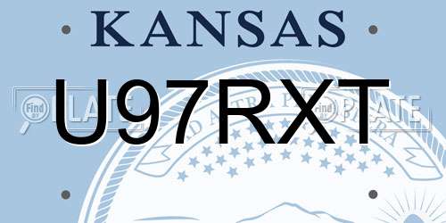 U97RXT Kansas License Plate