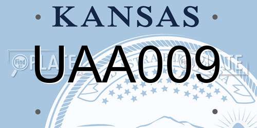 UAA009 Kansas License Plate