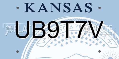 UB9T7V Kansas License Plate