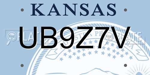 UB9Z7V Kansas License Plate