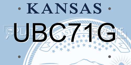 UBC71G Kansas License Plate
