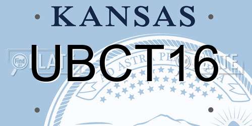 UBCT16 Kansas License Plate