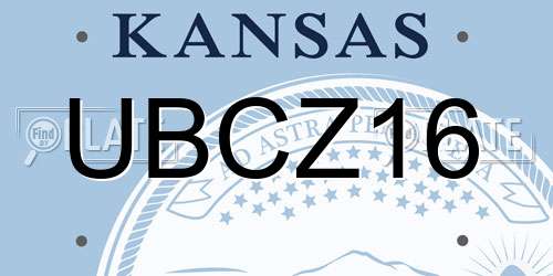 UBCZ16 Kansas License Plate