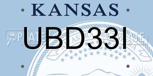 UBD33I Kansas License Plate