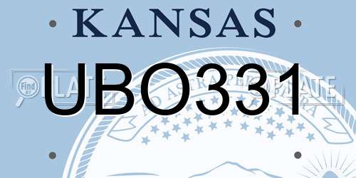 UBO331 Kansas License Plate