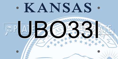 UBO33I Kansas License Plate