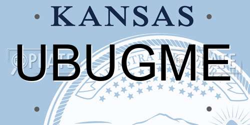 UBUGME Kansas License Plate