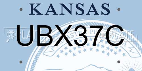 UBX37C Kansas License Plate