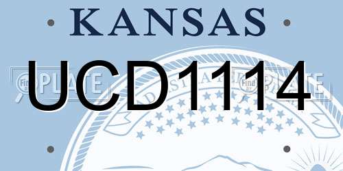 UCD1114 Kansas License Plate