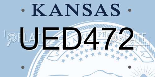 UED472 Kansas License Plate