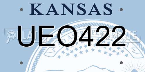 UEO422 Kansas License Plate