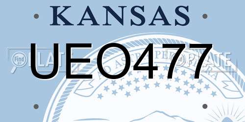 UEO477 Kansas License Plate