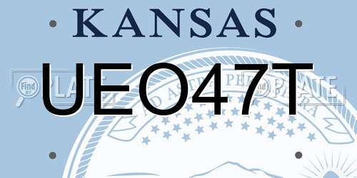 UEO47T Kansas License Plate