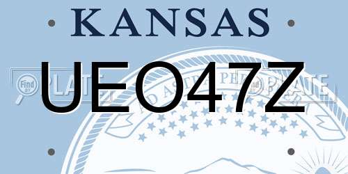 UEO47Z Kansas License Plate