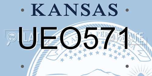 UEO571 Kansas License Plate
