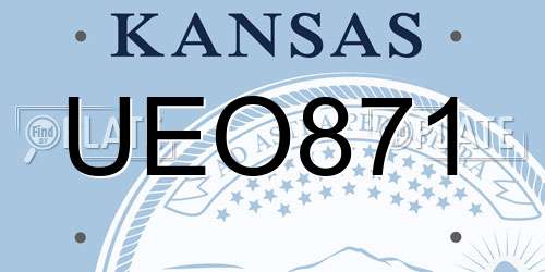 UEO871 Kansas License Plate