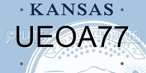 UEOA77 Kansas License Plate