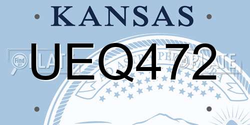 UEQ472 Kansas License Plate