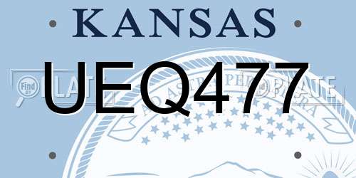 UEQ477 Kansas License Plate