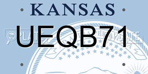 UEQB71 Kansas License Plate