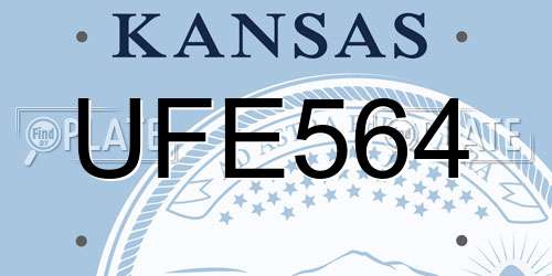 UFE564 Kansas License Plate