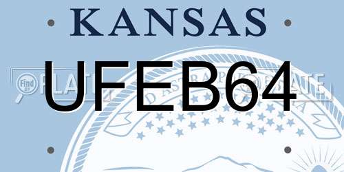 UFEB64 Kansas License Plate