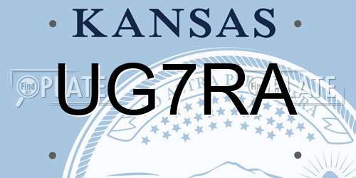 UG7RA Kansas License Plate