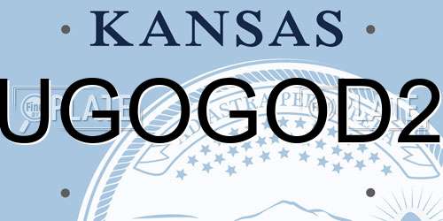 UGOGOD2 Kansas License Plate
