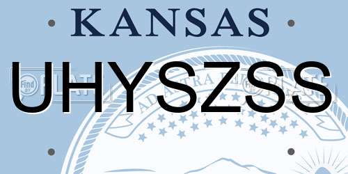 UHYSZSS Kansas License Plate