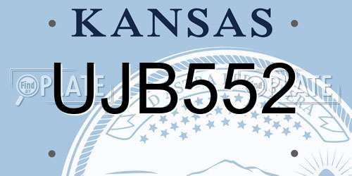 UJB552 Kansas License Plate