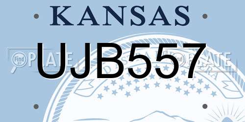UJB557 Kansas License Plate