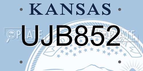 UJB852 Kansas License Plate