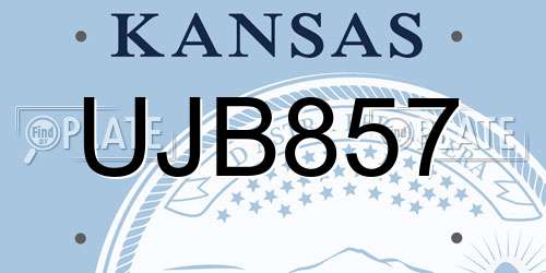 UJB857 Kansas License Plate