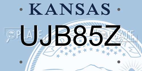 UJB85Z Kansas License Plate