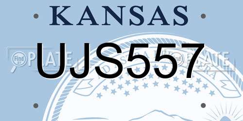 UJS557 Kansas License Plate
