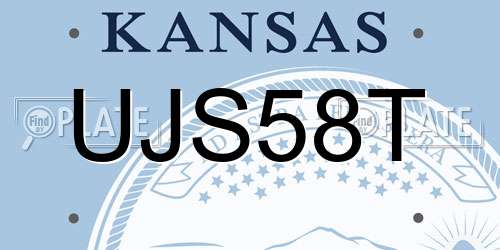 UJS58T Kansas License Plate