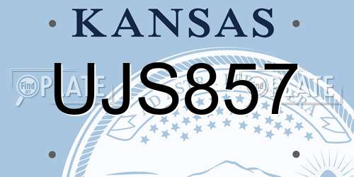 UJS857 Kansas License Plate