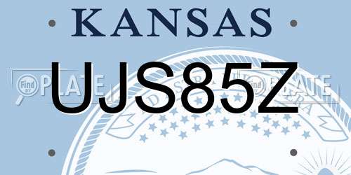 UJS85Z Kansas License Plate