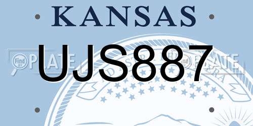 UJS887 Kansas License Plate