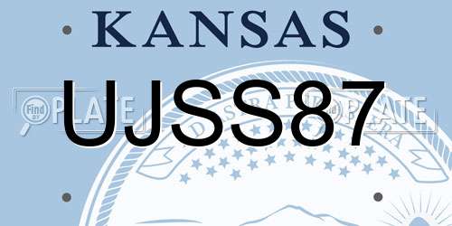 UJSS87 Kansas License Plate