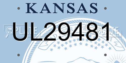 UL29481 Kansas License Plate