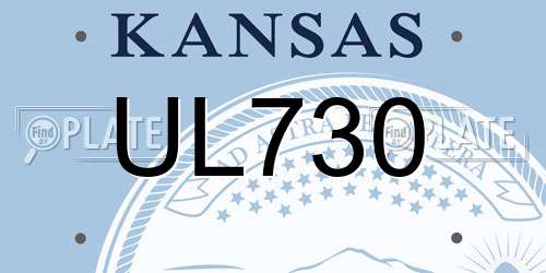 UL730 Kansas License Plate