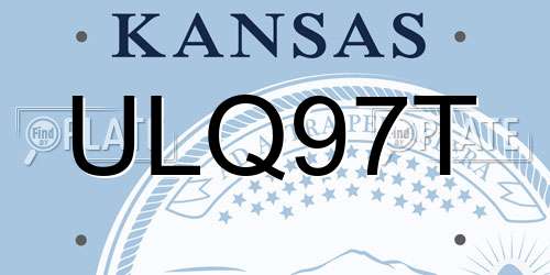 ULQ97T Kansas License Plate