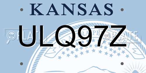 ULQ97Z Kansas License Plate