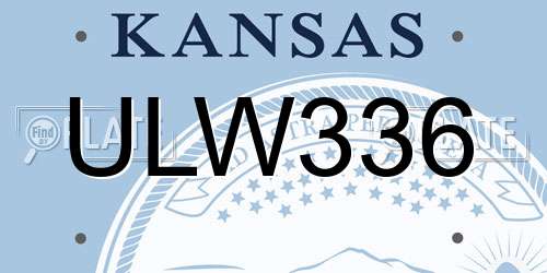 ULW336 Kansas License Plate